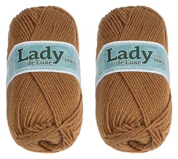BELLATEX SET 2ks - Příze LADY DE LUXE Hnědá 100g / 238 m