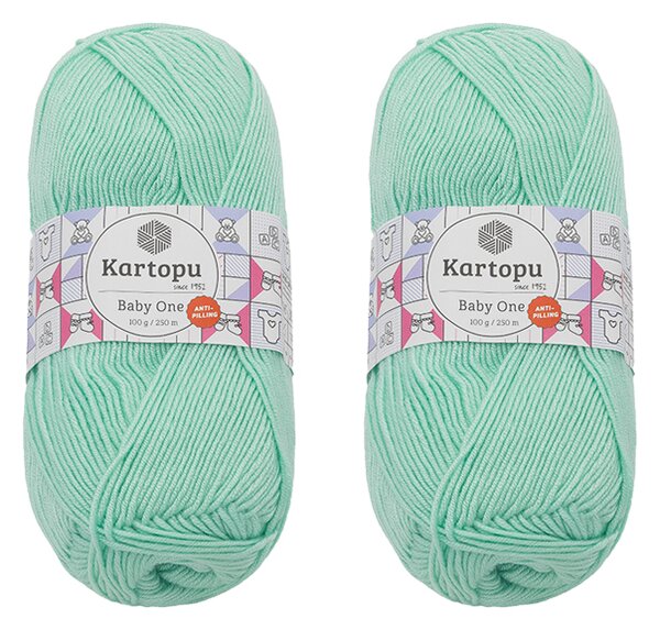 BELLATEX SET 2ks - Příze BABY ONE Světle zelená 100g / 250 m