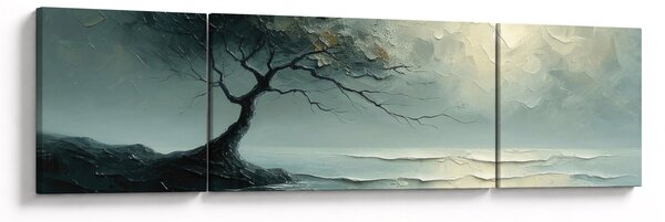 Obraz - Olejomalba stromu s oceánem (170x50 cm)