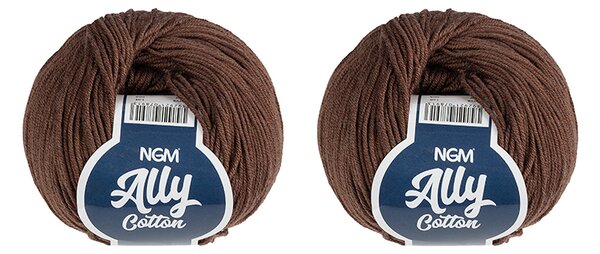 BELLATEX SET 2ks - Příze ALLY cotton Hnědá 50g / 140 m