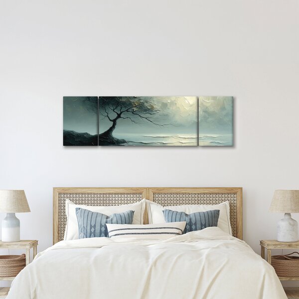 Obraz - Olejomalba stromu s oceánem (170x50 cm)