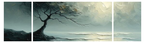 Obraz - Olejomalba stromu s oceánem (170x50 cm)