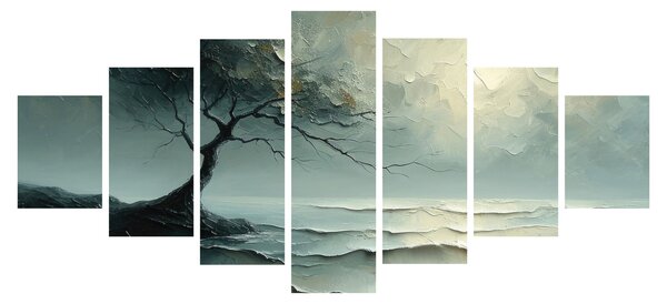 Obraz - Olejomalba stromu s oceánem (210x100 cm)