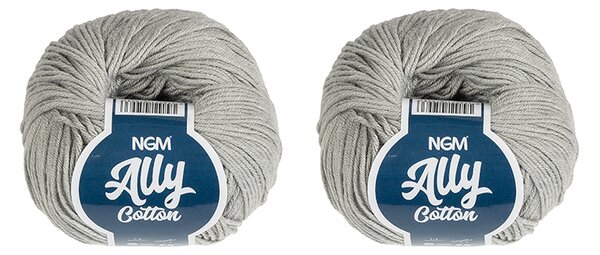 BELLATEX SET 2ks - Příze ALLY cotton Šedá 50g / 140 m