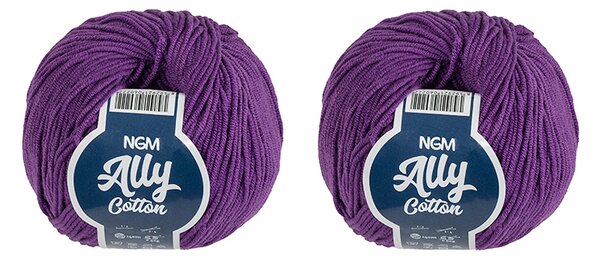 BELLATEX SET 2ks - Příze ALLY cotton Fialová 50g / 140 m