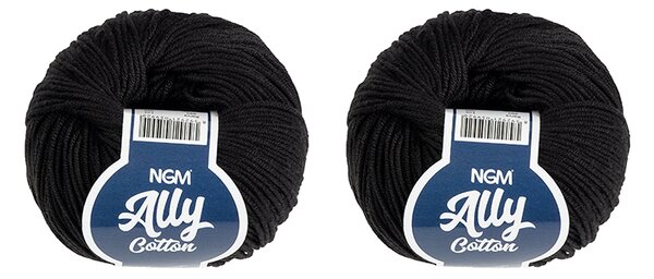 BELLATEX SET 2ks - Příze ALLY cotton Černá 50g / 140 m