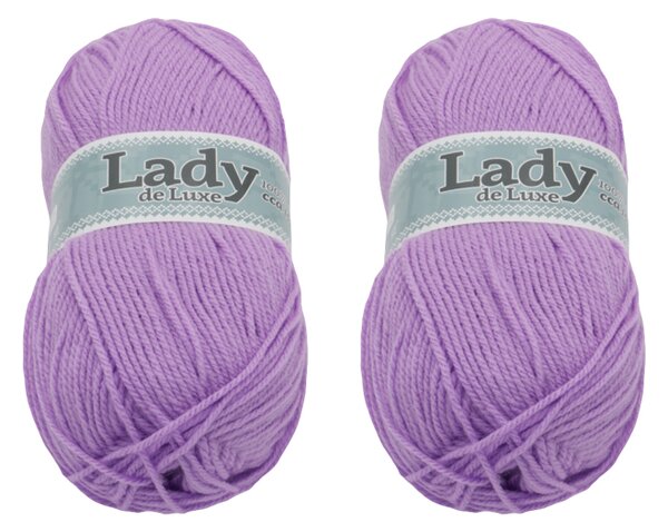 BELLATEX SET 2ks - Příze LADY DE LUXE Fialová 100g / 238 m