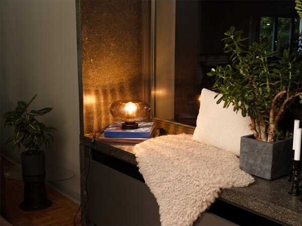 Osram - Stolní lampa DECOR SMOKE 1xE27/12W/230V černá/kouřová šedá