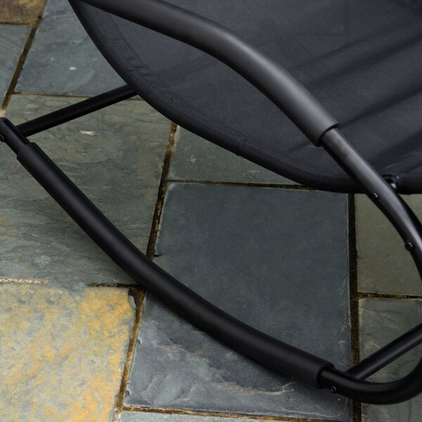 Ergonomická houpací křeslo Outsunny s opěrkou hlavy, pozinkované kovové opěrky, textilene, rozměry 63Š x 160H x 88V cm | Aosom