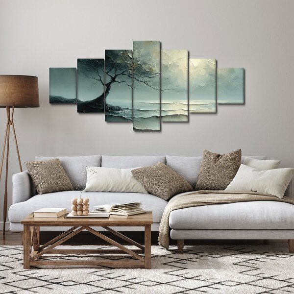 Obraz - Olejomalba stromu s oceánem (210x100 cm)