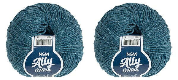 BELLATEX SET 2ks - Příze ALLY cotton Tmavě modrá 50g / 140 m