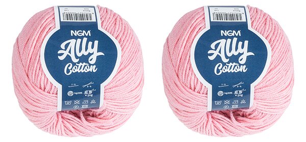 BELLATEX SET 2ks - Příze ALLY cotton Světle růžová 50g / 140 m