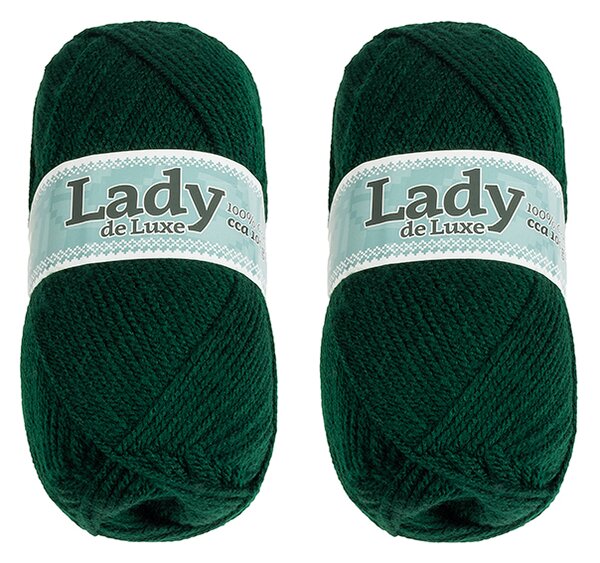 BELLATEX SET 2ks - Příze LADY DE LUXE Tmavě zelená 100g / 238 m