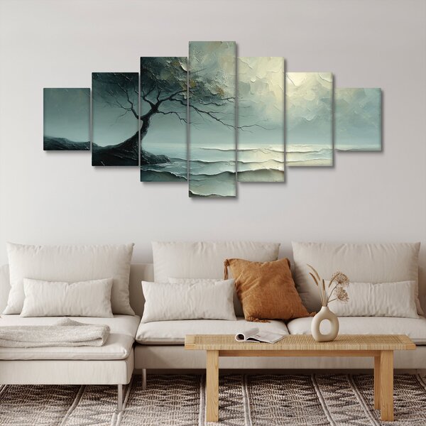 Obraz - Olejomalba stromu s oceánem (210x100 cm)