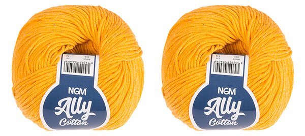 BELLATEX SET 2ks - Příze ALLY cotton Žlutá 50g / 140 m