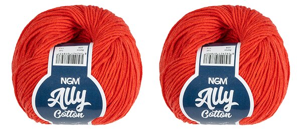 BELLATEX SET 2ks - Příze ALLY cotton Červená 50g / 140 m