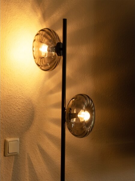 Osram - Stojací lampa DECOR SMOKE 2xE14/12W/230V černá/kouřová šedá