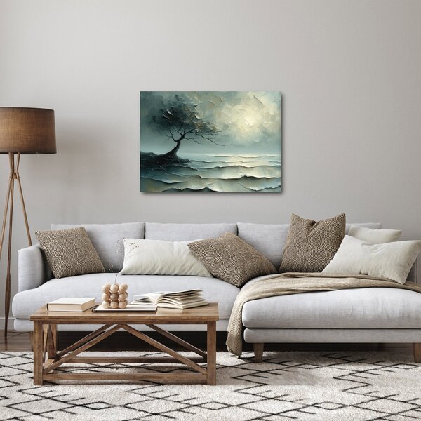 Obraz - Olejomalba stromu s oceánem (70x50 cm)