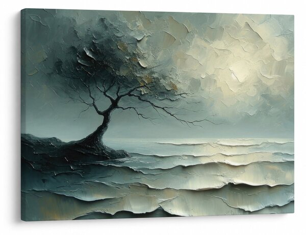Obraz - Olejomalba stromu s oceánem (70x50 cm)