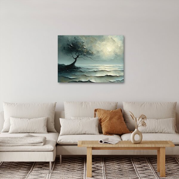 Obraz - Olejomalba stromu s oceánem (70x50 cm)
