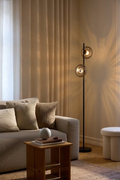 Osram - Stojací lampa DECOR SMOKE 2xE14/12W/230V černá/kouřová šedá