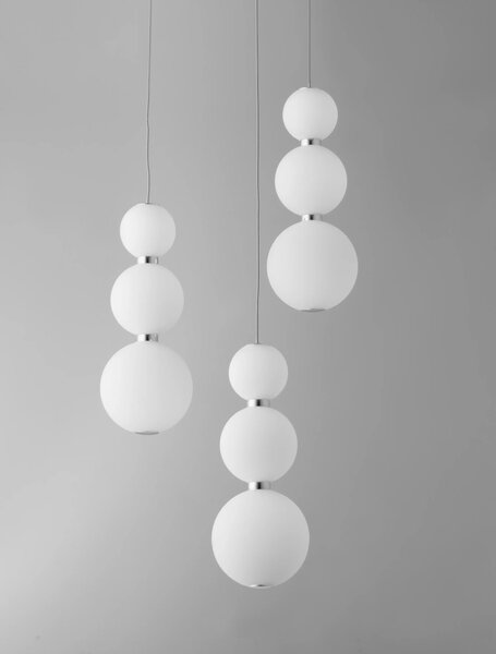 Designový LED lustr Perla 31 chrom – Šedá