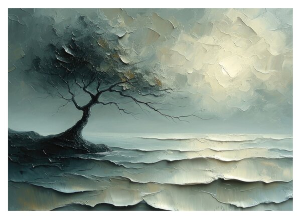 Obraz - Olejomalba stromu s oceánem (70x50 cm)