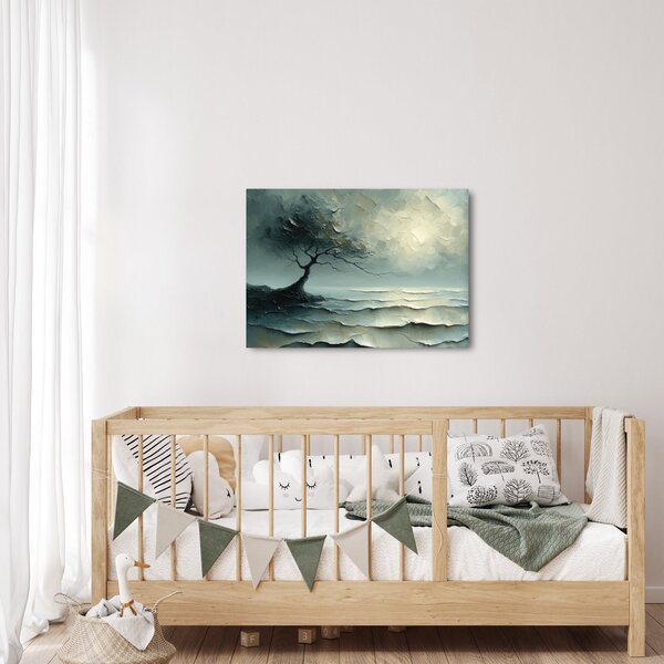 Obraz - Olejomalba stromu s oceánem (70x50 cm)