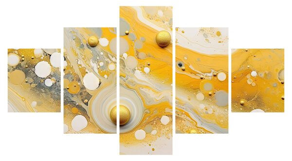Obraz - Abstraktní pozadí se zlatým dekorem (125x70 cm)