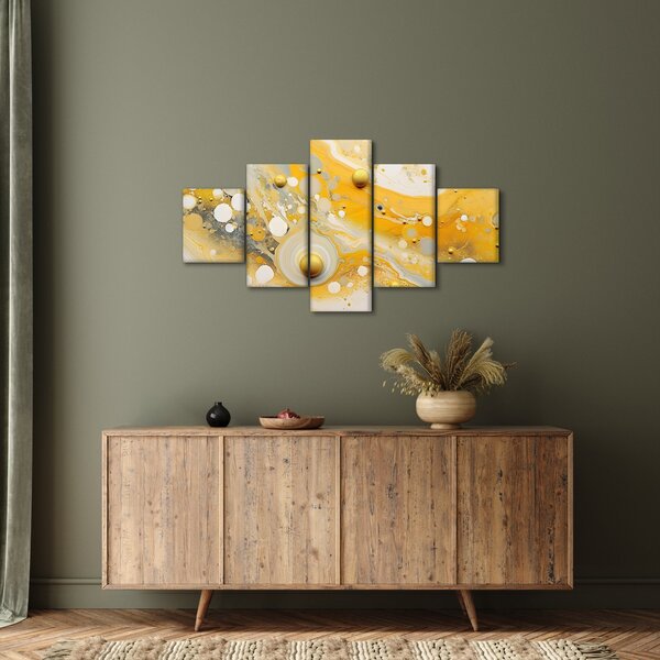 Obraz - Abstraktní pozadí se zlatým dekorem (125x70 cm)