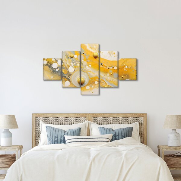 Obraz - Abstraktní pozadí se zlatým dekorem (125x70 cm)