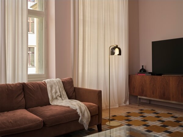 Osram - Stojací lampa DECOR COROLLE 1xE27/15W/230V černá/zlatá