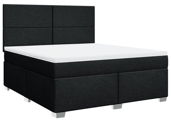 Box spring postel s matrací černá 180x200 cm textil 3290562