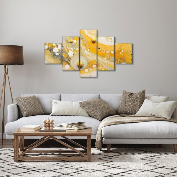 Obraz - Abstraktní pozadí se zlatým dekorem (125x70 cm)
