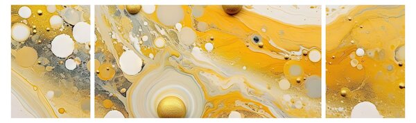Obraz - Abstraktní pozadí se zlatým dekorem (170x50 cm)