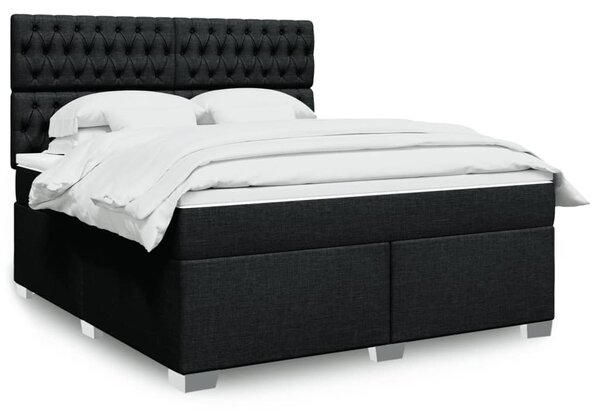 Box spring postel s matrací černá 180x200 cm textil 3290576