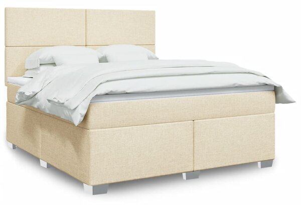 Box spring postel s matrací krémová 180x200 cm textil 3290565
