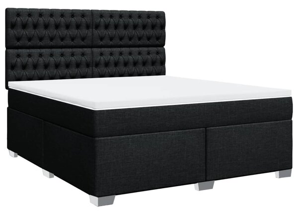 Box spring postel s matrací černá 180x200 cm textil 3290576