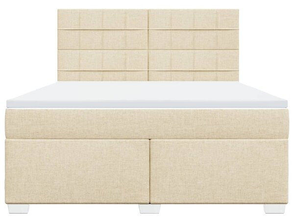 Box spring postel s matrací krémová 180x200 cm textil 3290572