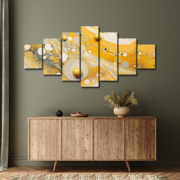 Obraz - Abstraktní pozadí se zlatým dekorem (210x100 cm)