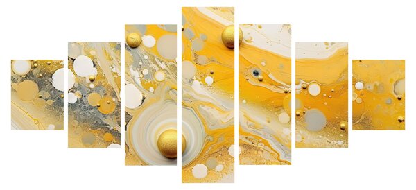 Obraz - Abstraktní pozadí se zlatým dekorem (210x100 cm)