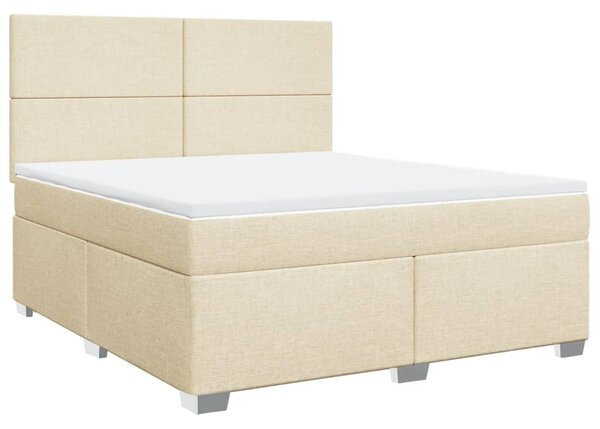 Box spring postel s matrací krémová 180x200 cm textil 3290565