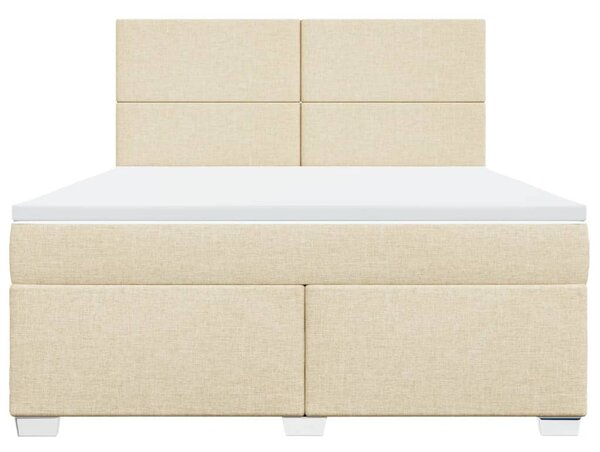 Box spring postel s matrací krémová 180x200 cm textil 3290565