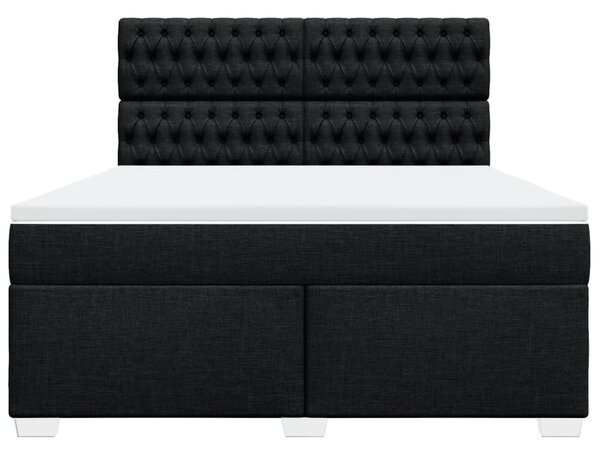Box spring postel s matrací černá 180x200 cm textil 3290576