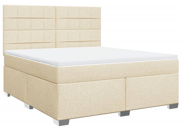 Box spring postel s matrací krémová 180x200 cm textil 3290572