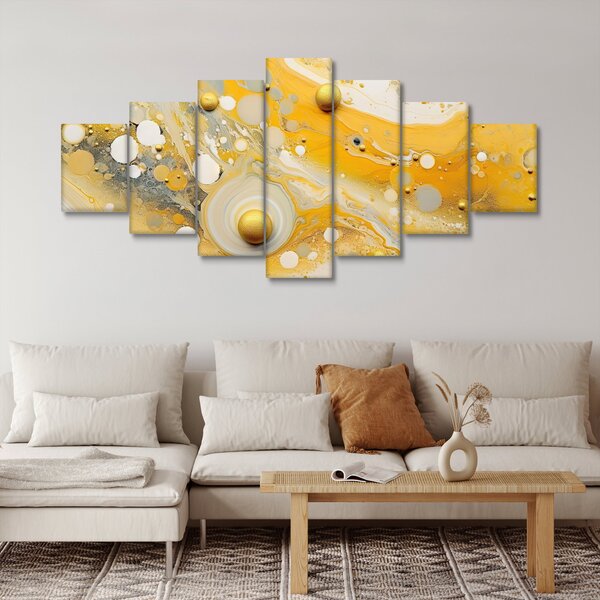 Obraz - Abstraktní pozadí se zlatým dekorem (210x100 cm)