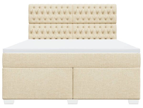 Box spring postel s matrací krémová 180x200 cm textil 3290579