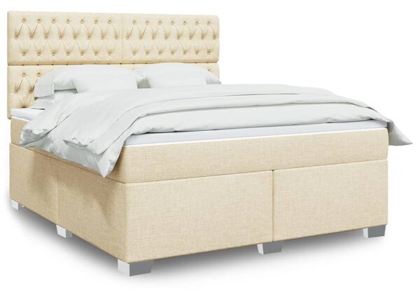 Box spring postel s matrací krémová 180x200 cm textil 3290579
