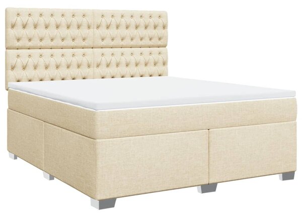 Box spring postel s matrací krémová 180x200 cm textil 3290579
