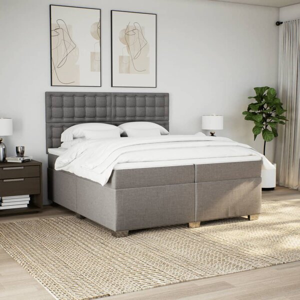 Box spring postel s matrací taupe 200x200 cm textil 3290613